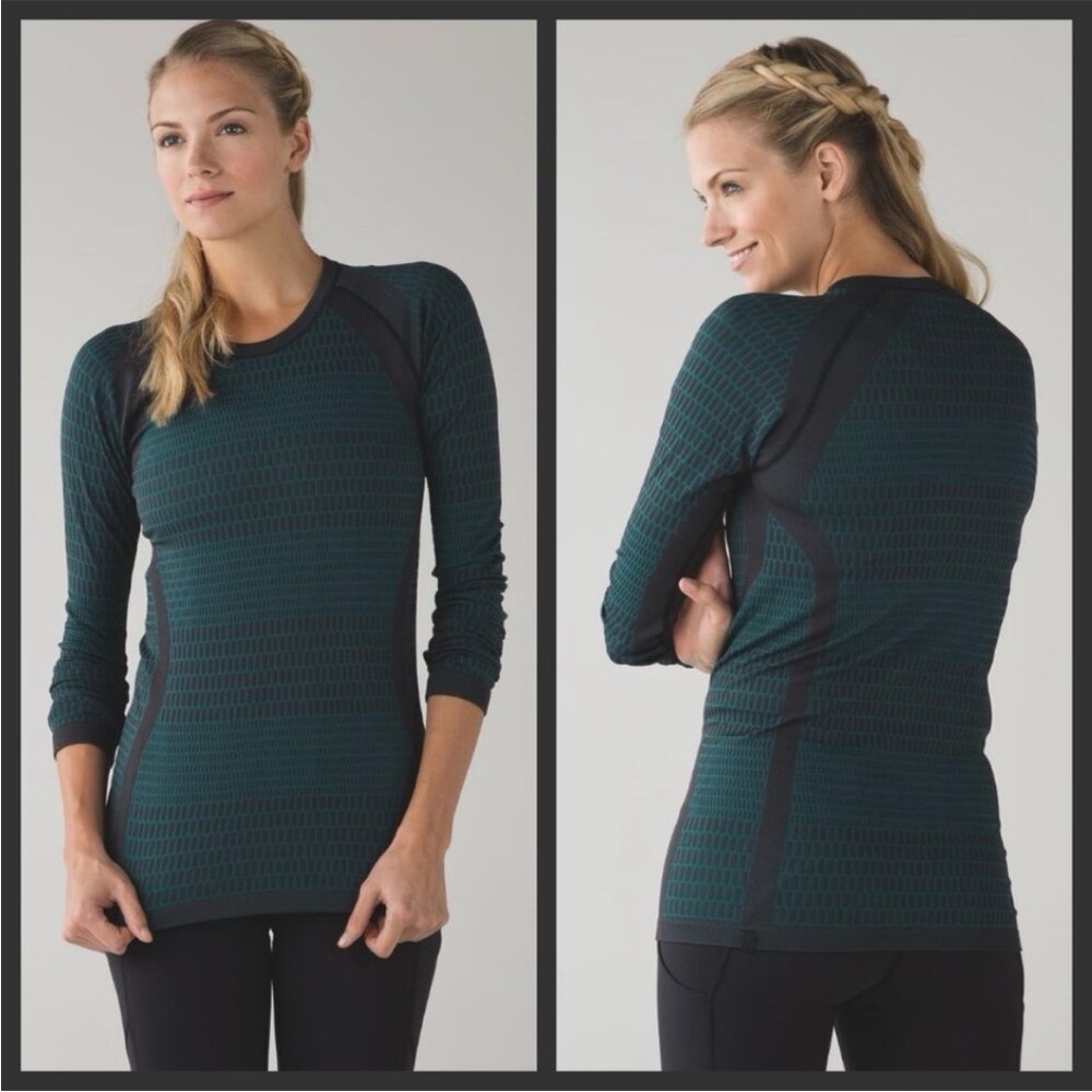 Lululemon About That Base Long Sleeve - Black / Forage